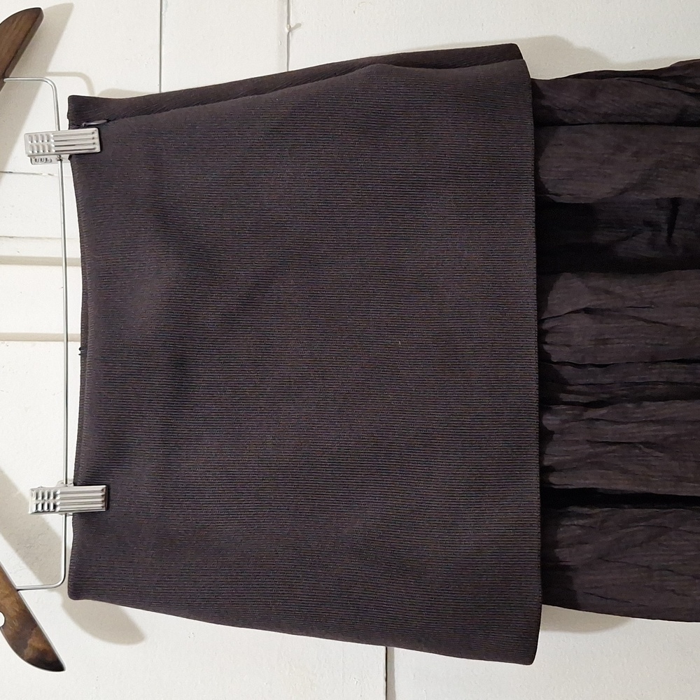 NWT ZARA BROWN MIXED PLEATED MIDI SKIRT - Picture 8 of 9